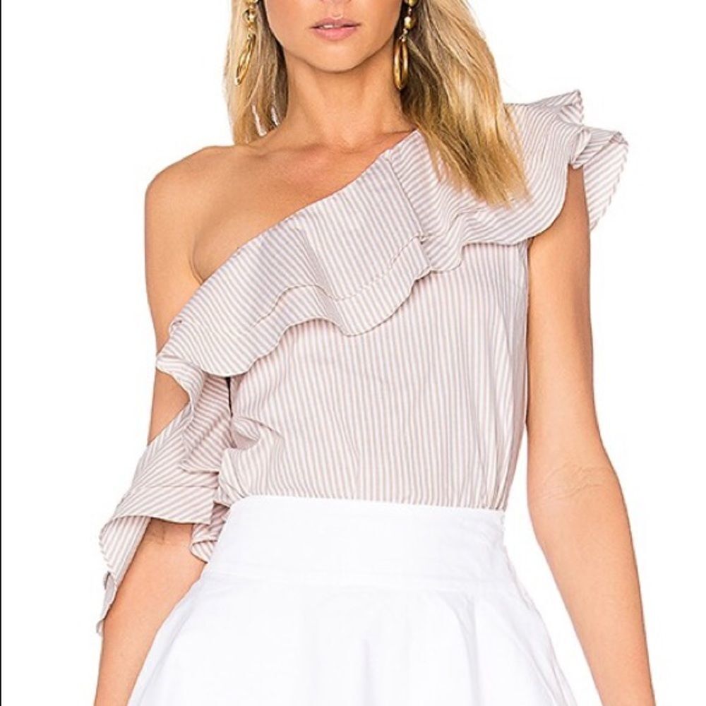 L’Academie X Revolve The Asymmetric Ruffle Top